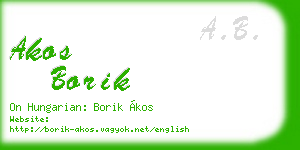 akos borik business card