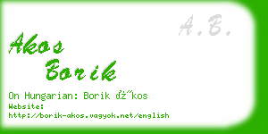 akos borik business card
